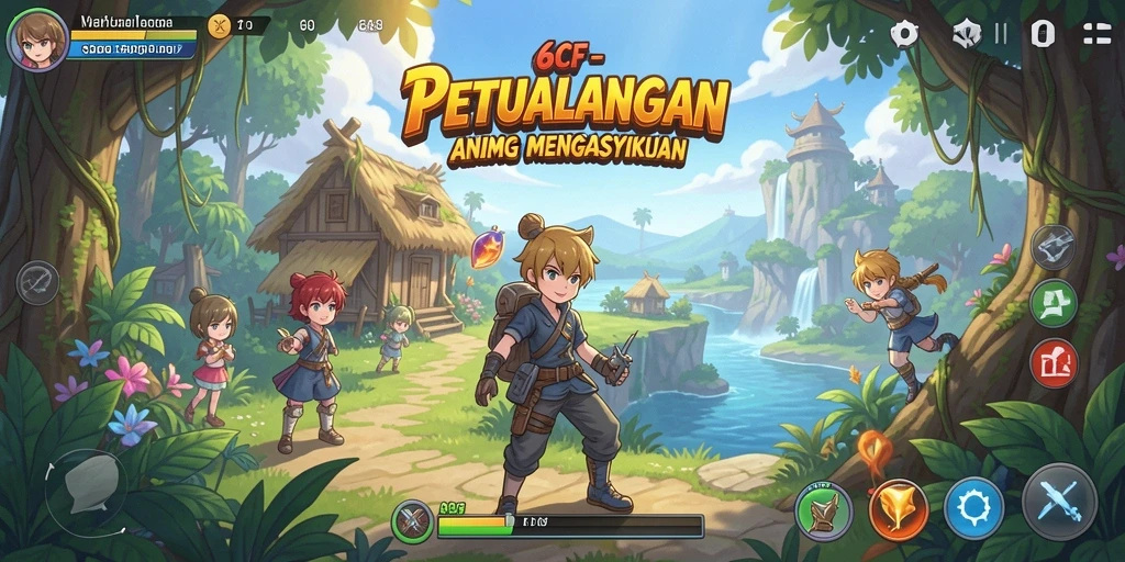 Gameplay 6CF menampilkan karakter anime dalam petualangan seru.