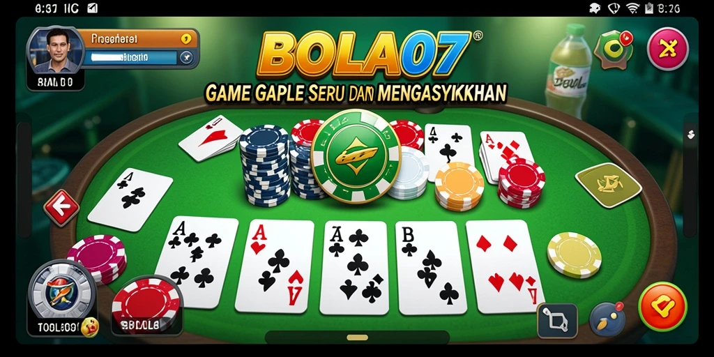 Tangkapan layar gameplay BOLA07 yang penuh aksi Gaple.