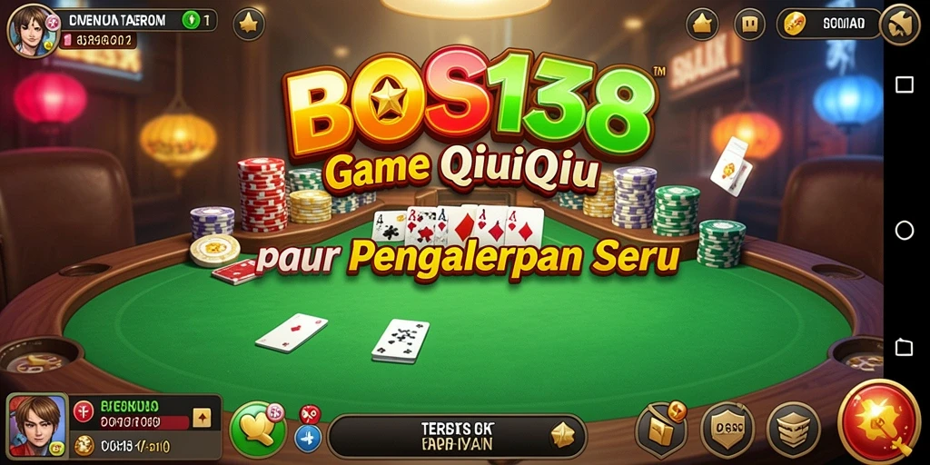 Screenshot menunjukkan gameplay seru di BOS138 dengan tampilan kartu QiuQiu.