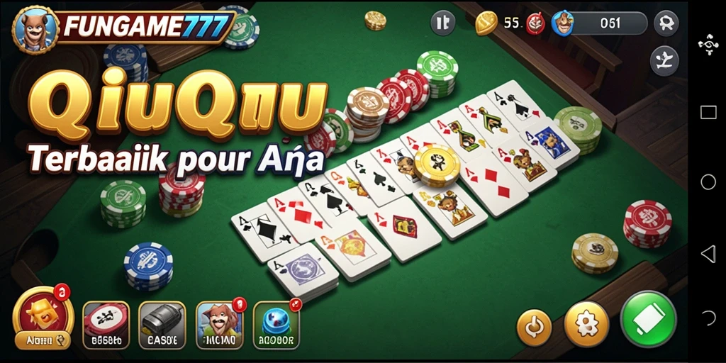 Tampilan gameplay seru di FUNGAME777 saat bermain QiuQiu.