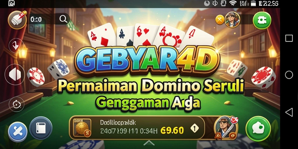 Tampilan gameplay seru GEBYAR4D dengan domino yang menantang.