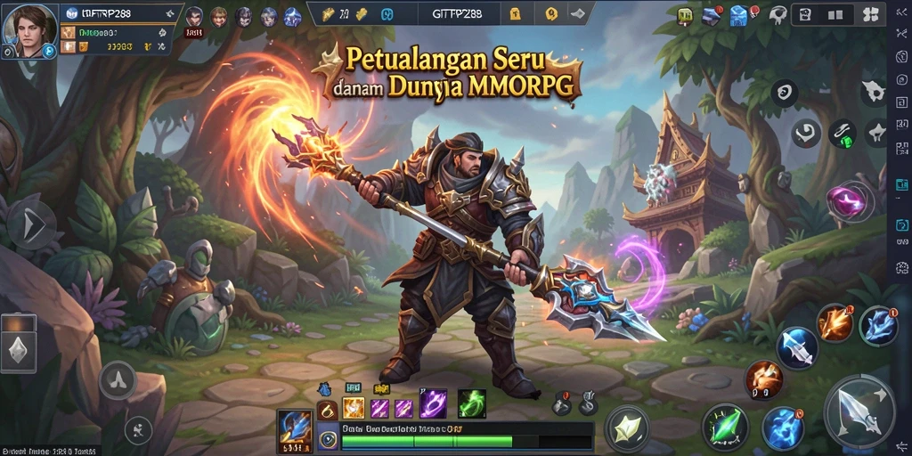 Screenshot gameplay GIFTRP288 yang menampilkan petualangan seru di dunia MMORPG.