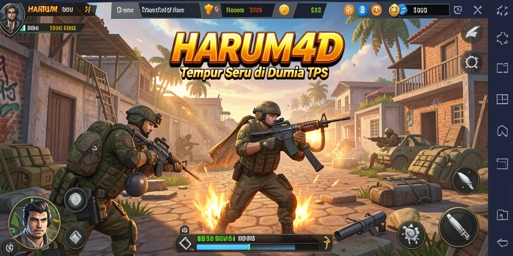 Tampilan screenshot utama HARUM4D menampilkan aksi tempur yang mendebarkan.