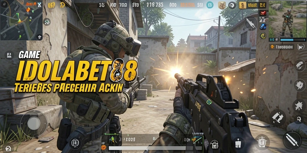Tampilan aksi mendebarkan dari gameplay IDOLABET88 di lingkungan FPS.