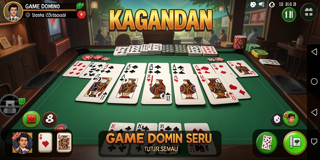Tampilan gameplay KAGANDAN dengan suasana permainan Domino yang menarik.