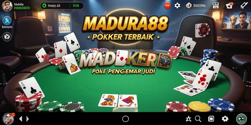 Screenshot MADURA88 menampilkan gameplay Poker yang mendebarkan dan interaktif.