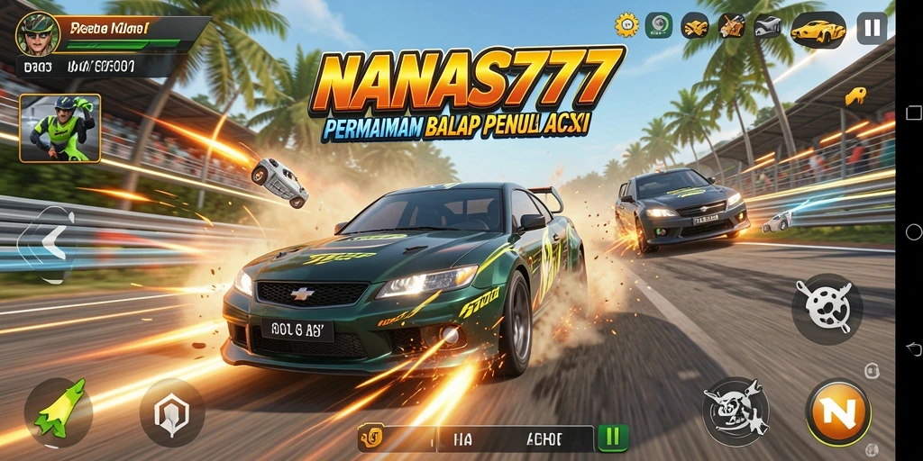 Tampilan gameplay balap yang mendebarkan di NANAS777.