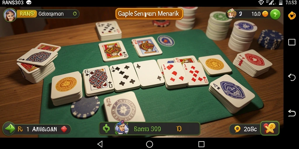 Tampilan gameplay menegangkan dalam RANS303 bermain Gaple.