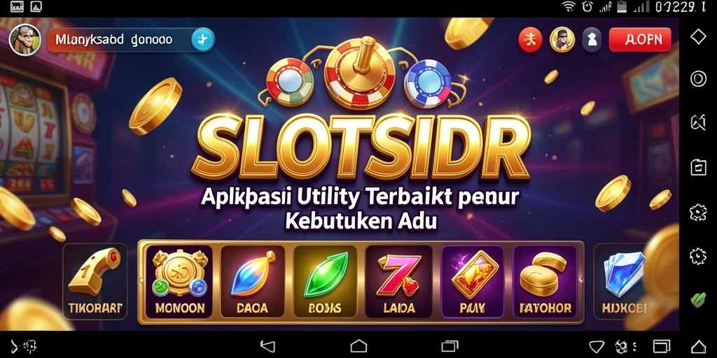 Screenshot utama SLOTSIDR menampilkan antarmuka aplikasi Utility yang menarik.