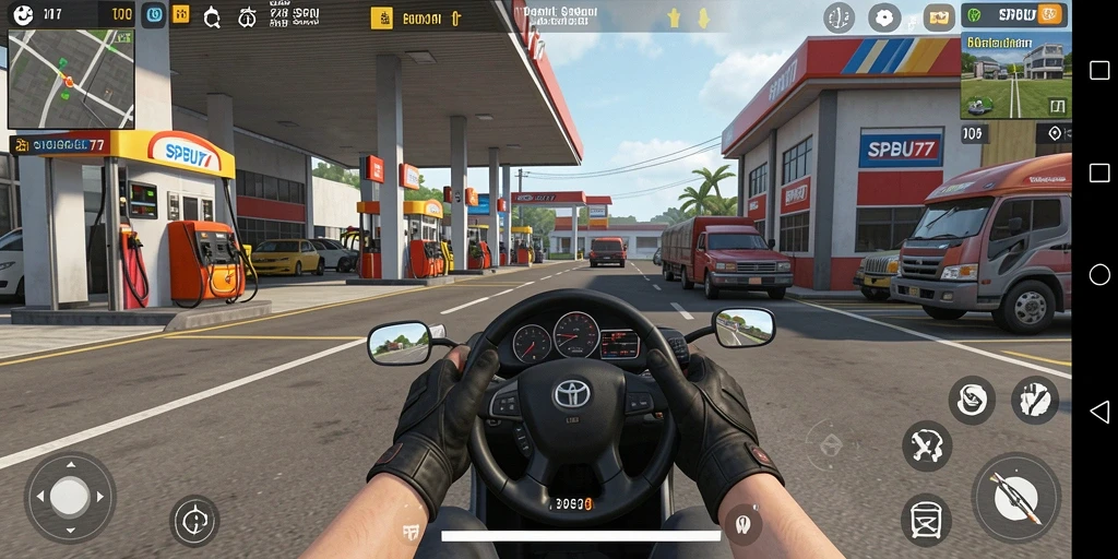 Tampilan gameplay SPBU77 yang penuh aksi dan tantangan.