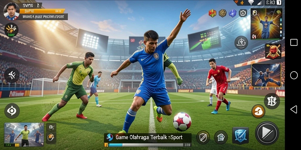 Tangkapan layar utama dari gameplay <strong>SVIP10</strong> menampilkan kompetisi olahraga yang seru.