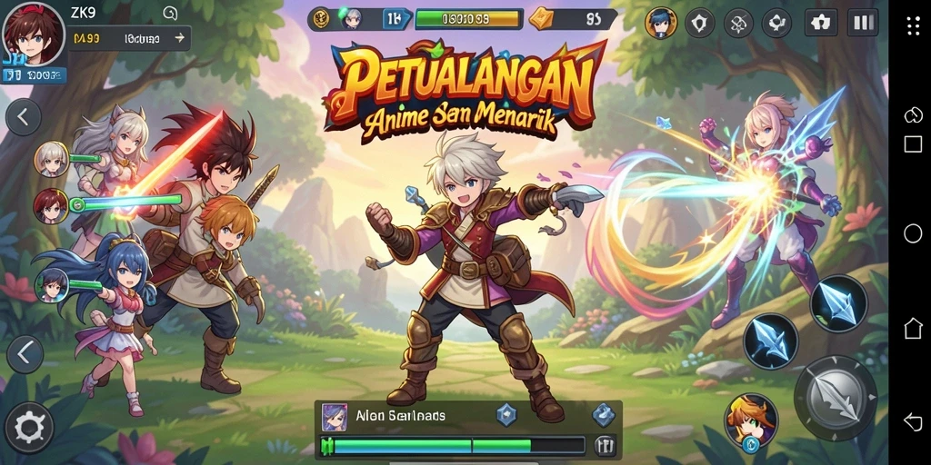 Screenshot gameplay ZK9 menampilkan aksi karakter Anime yang mendebarkan.