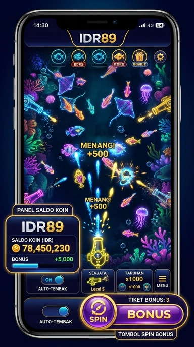 Tampilan antarmuka pengguna idr89 yang sederhana dan informatif.